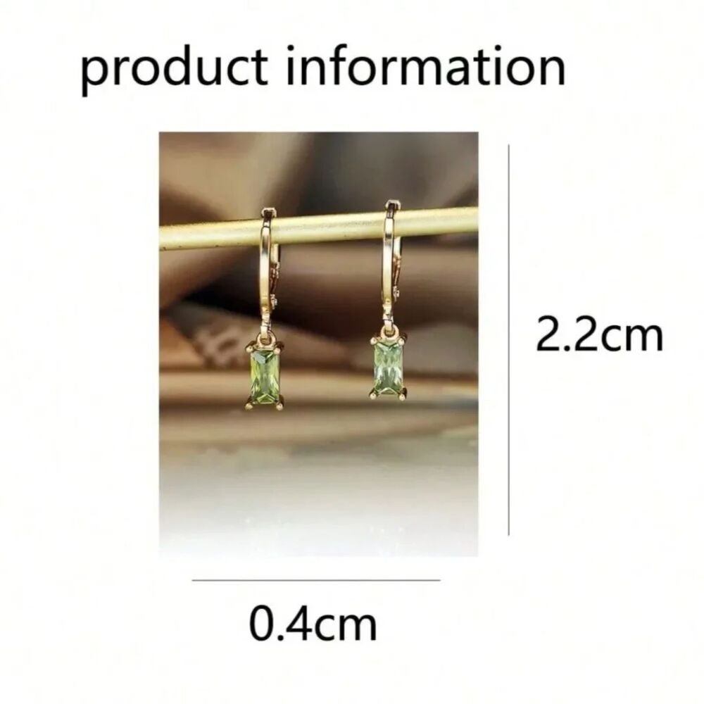Red Rhinestone Crystal Drop Gold Hoop Earrings Gemstone Dangle Pendant Charm New - Picture 4 of 4